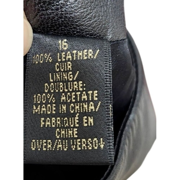 Dana Buchman Black Soft Leather Pants Size 16 - Picture 9 of 15